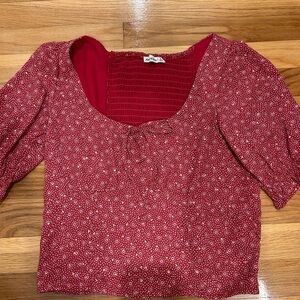 Abercrombie Red Floral Women's Top